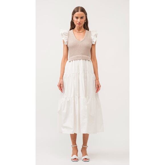 Anthropologie Dresses & Skirts - Anthropologie Sofie the Label Clover Mixed Knit Flutter Sleeve Midi Dress, S